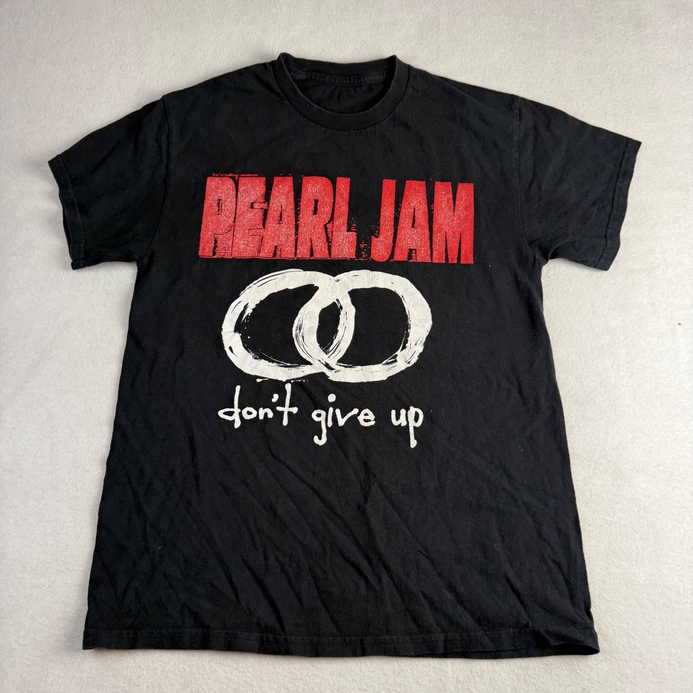 Pearl Jam‎ Dont Give Up Graphic Band T-Shirt Black Mens Medium 19x26 Rock Tee